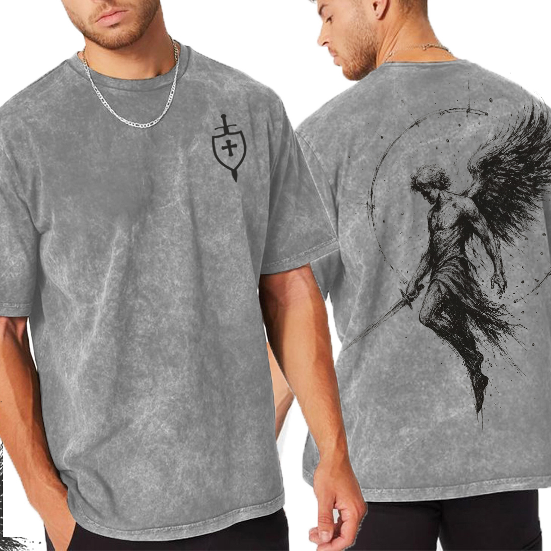 Divine Protection In Every Stitch Unisex Washed T-Shirt