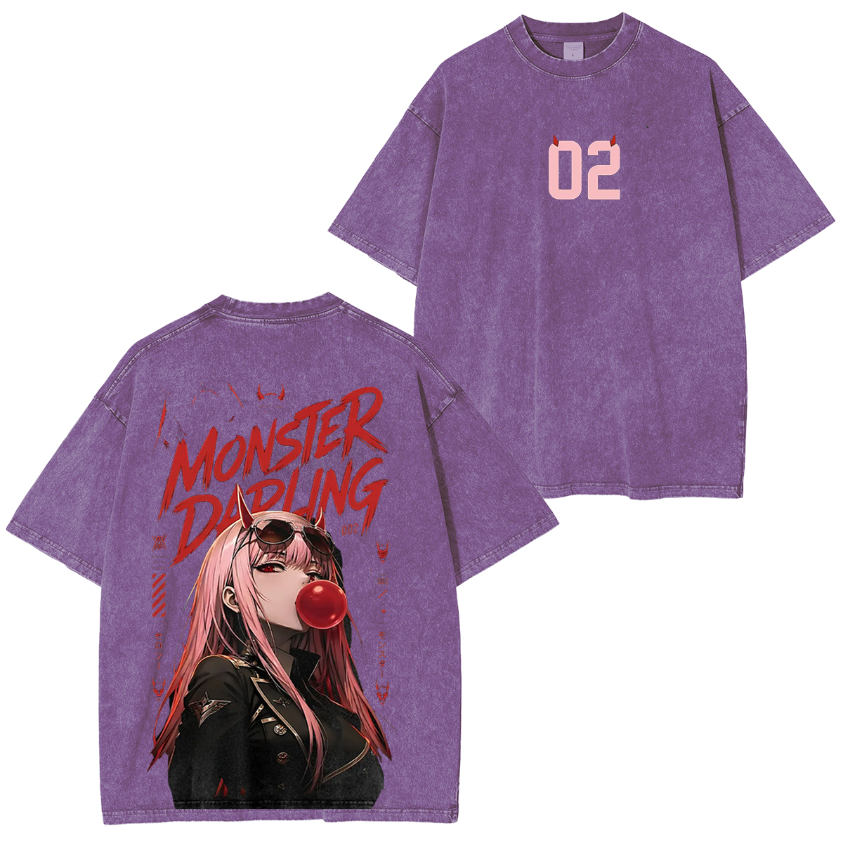 Zero Two Hiro Unisex Washed T-Shirt