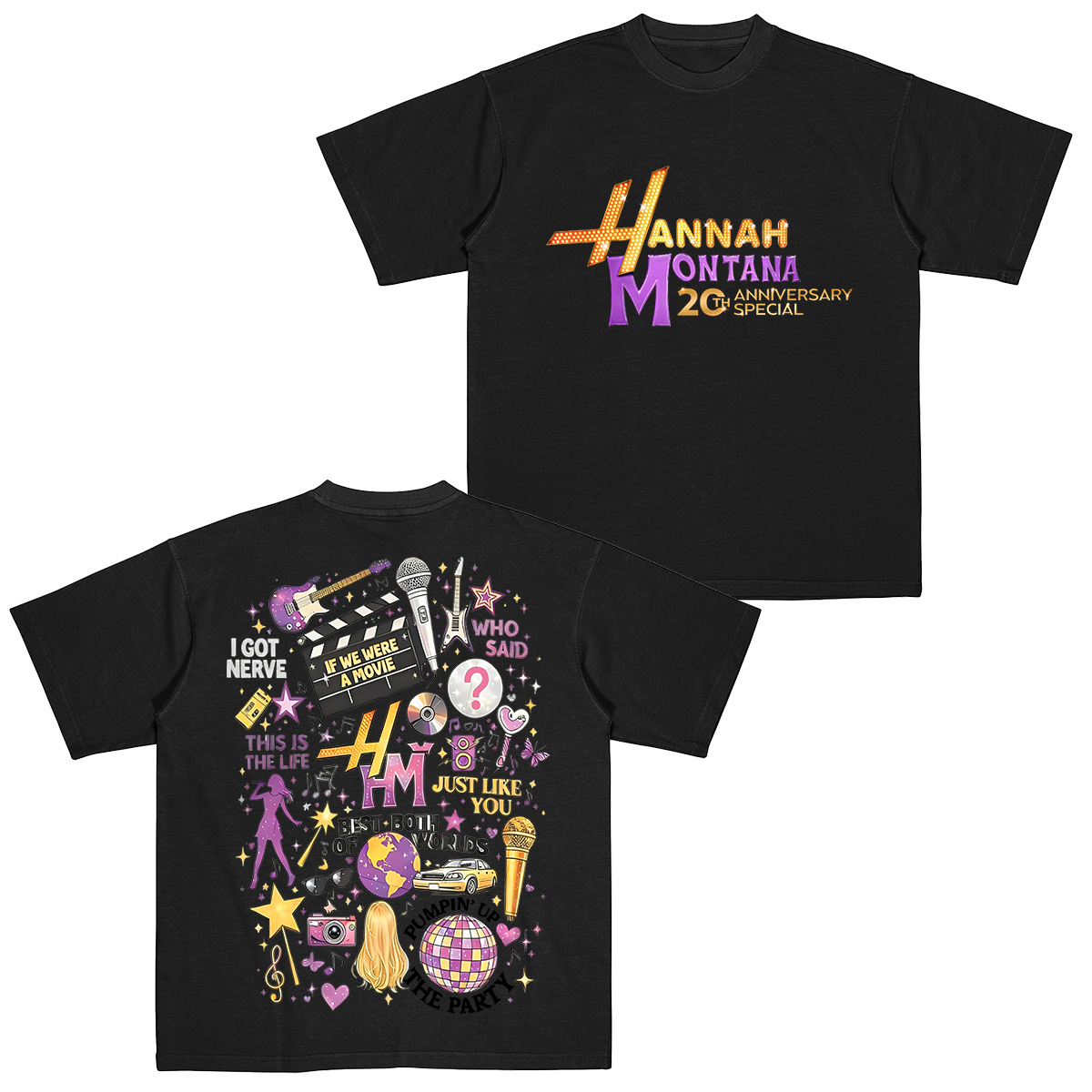 Hannah Montana 20 Years Unisex Washed T-Shirt
