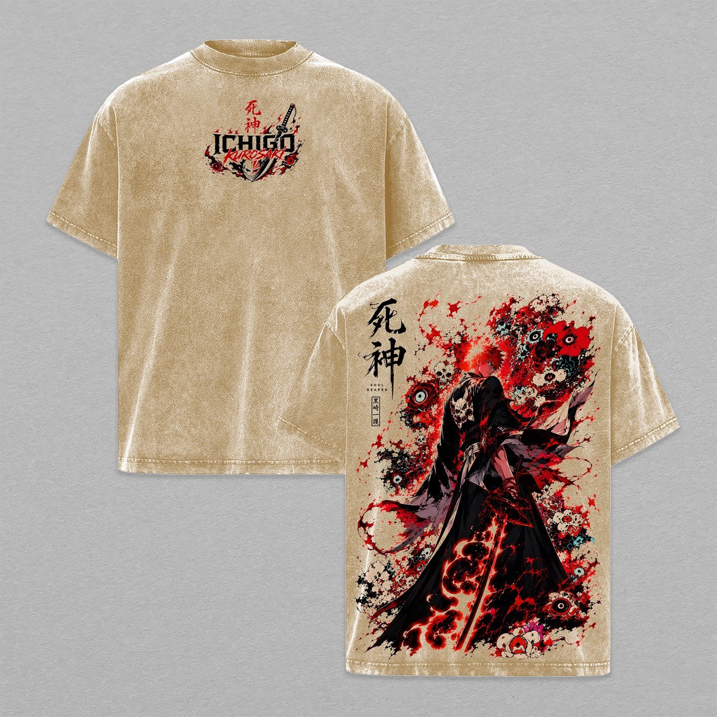 Ichigo Kurosaki,Bleach Anime Unisex Washed T-Shirt