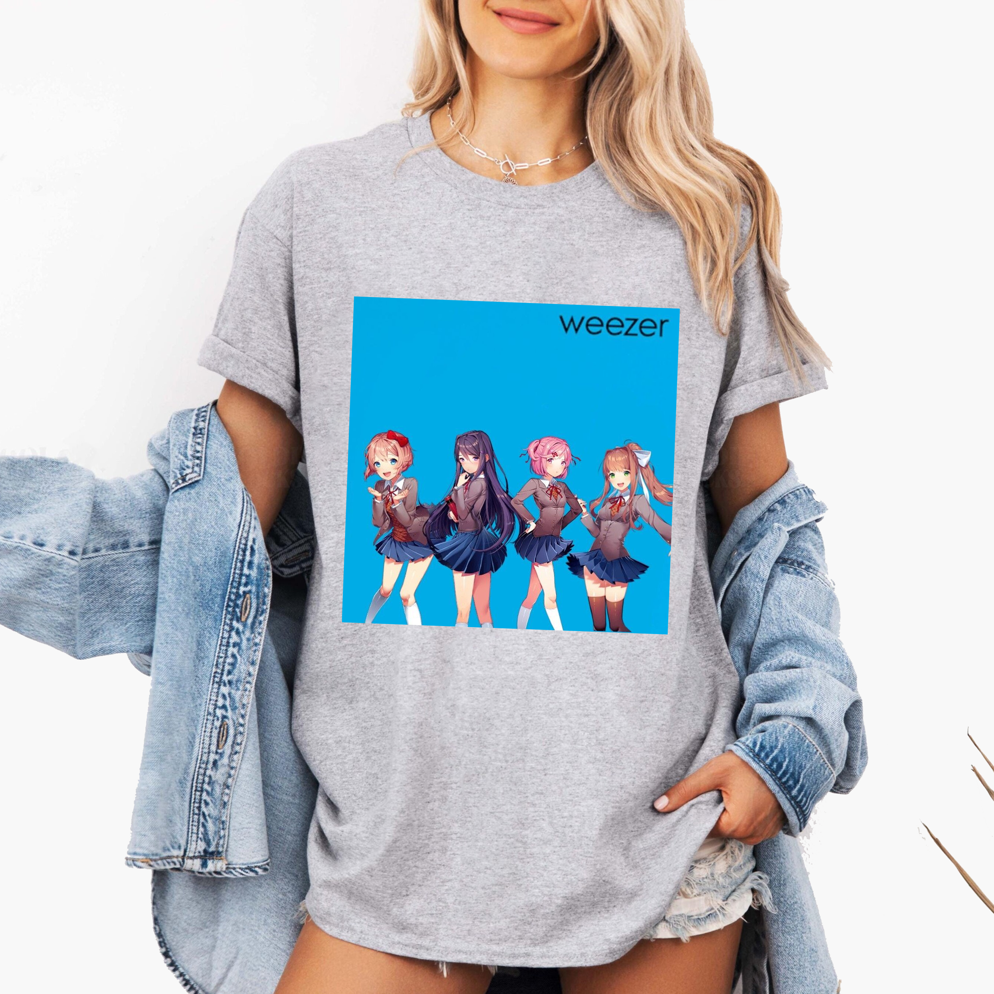 Weezer Doki Doki Literature Club! Graphic Oversize Unisex Shirts/Crewneck/Hoodie