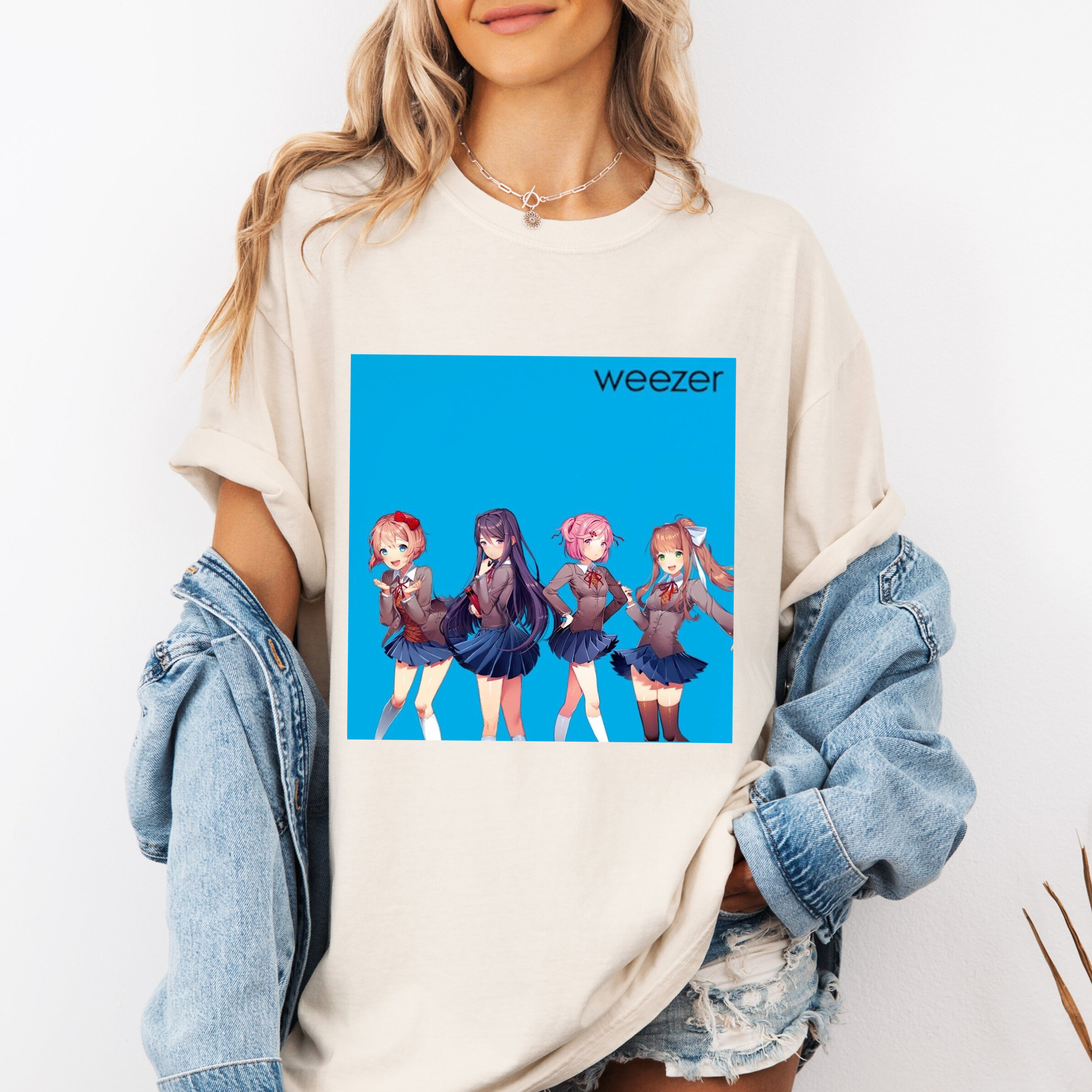 Weezer Doki Doki Literature Club! Graphic Oversize Unisex Shirts/Crewneck/Hoodie