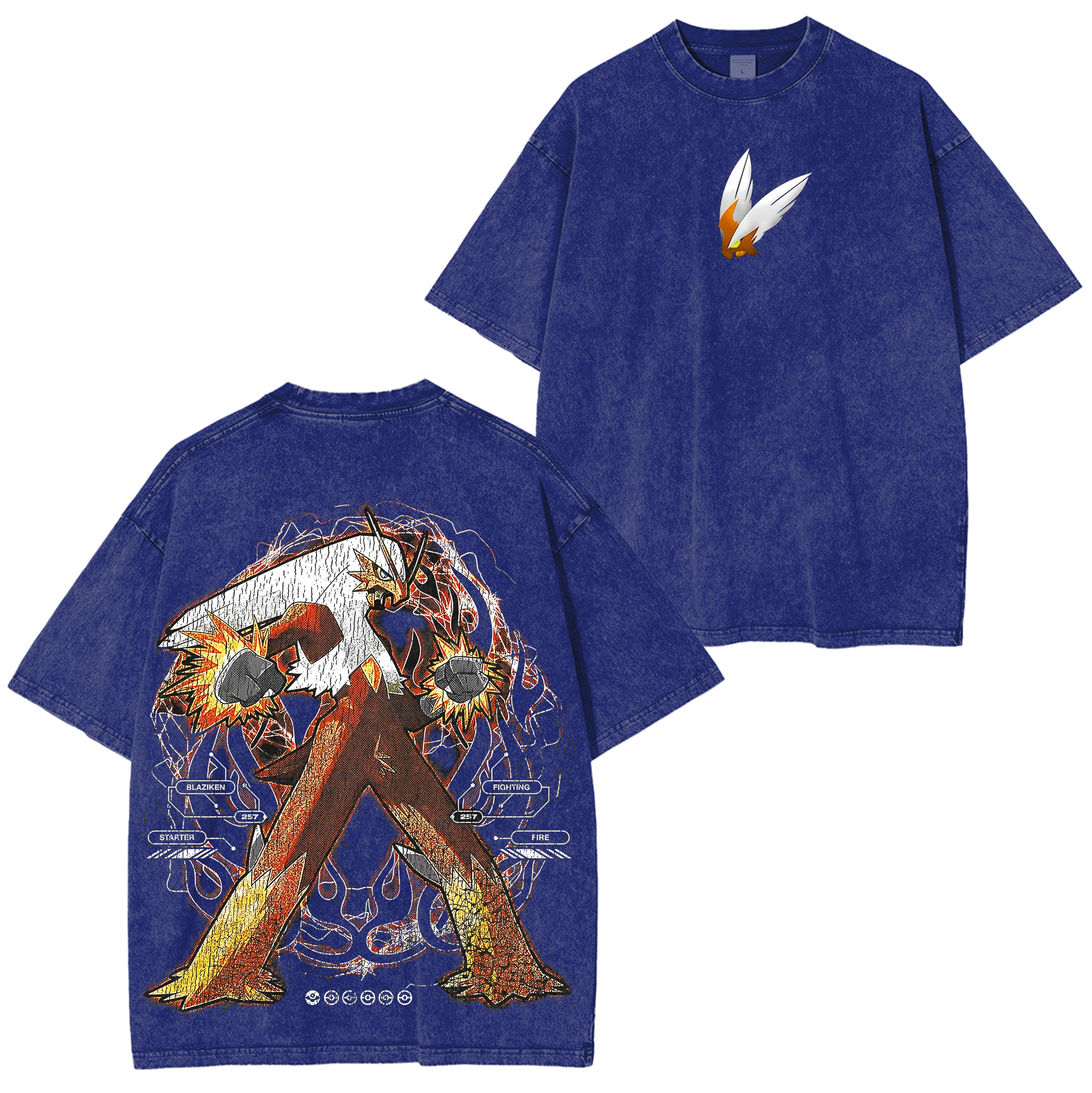 Blaziken Pokemon Unisex Washed T-Shirt