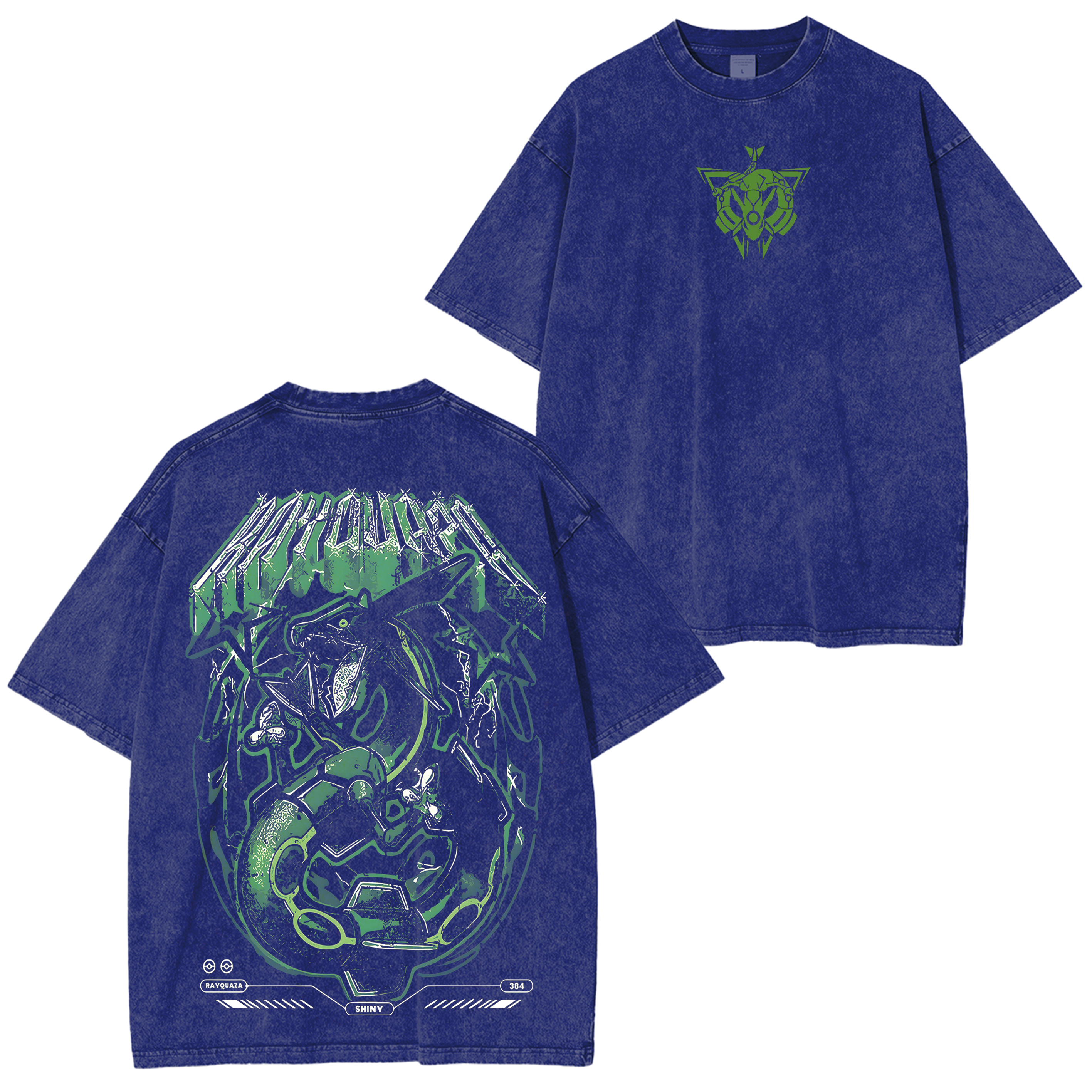 Vintage Rayquaza Green  Pokemon Unisex Washed T-Shirt
