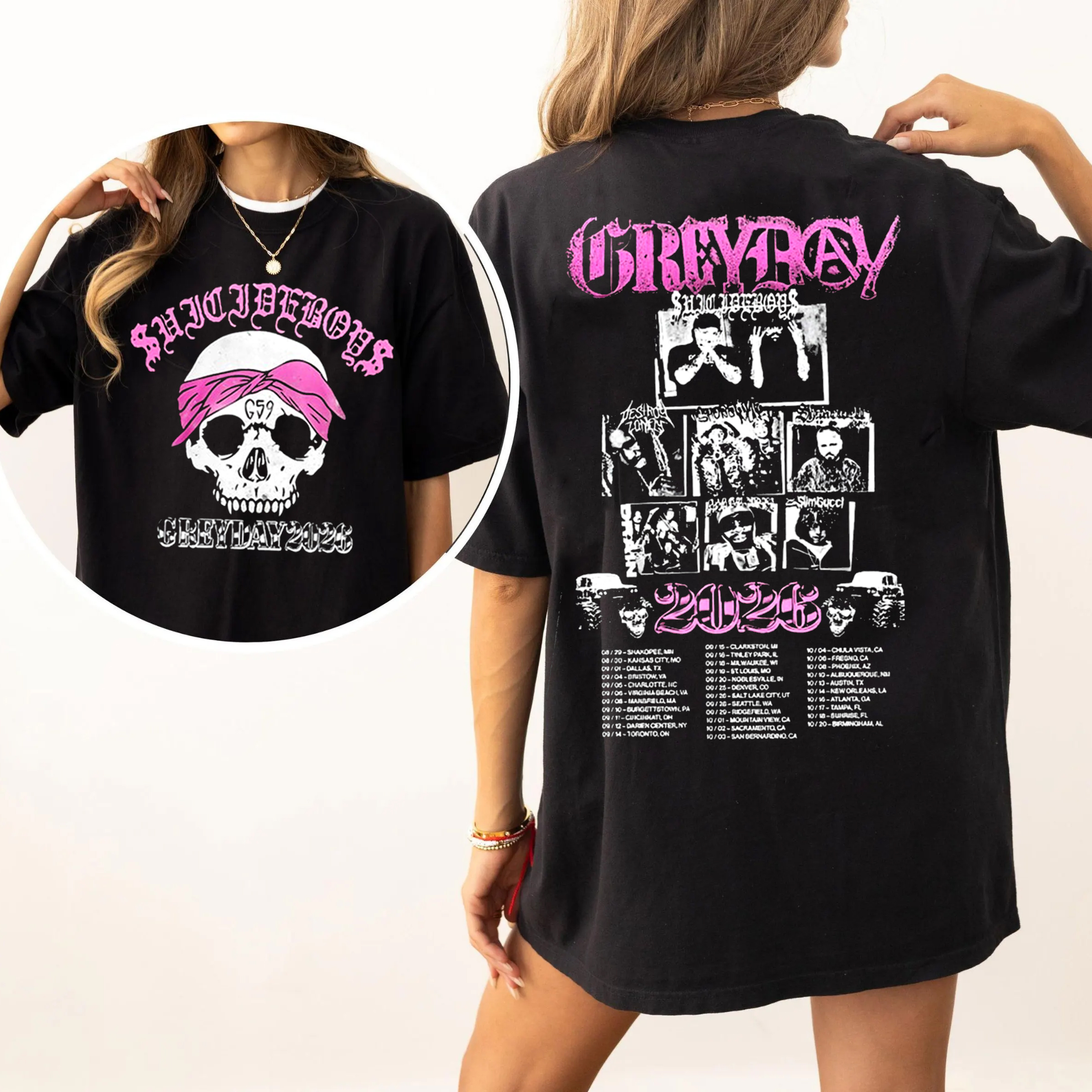 Grey Day 2026 Tour,Suicideboys G59 Unisex Washed T-Shirt