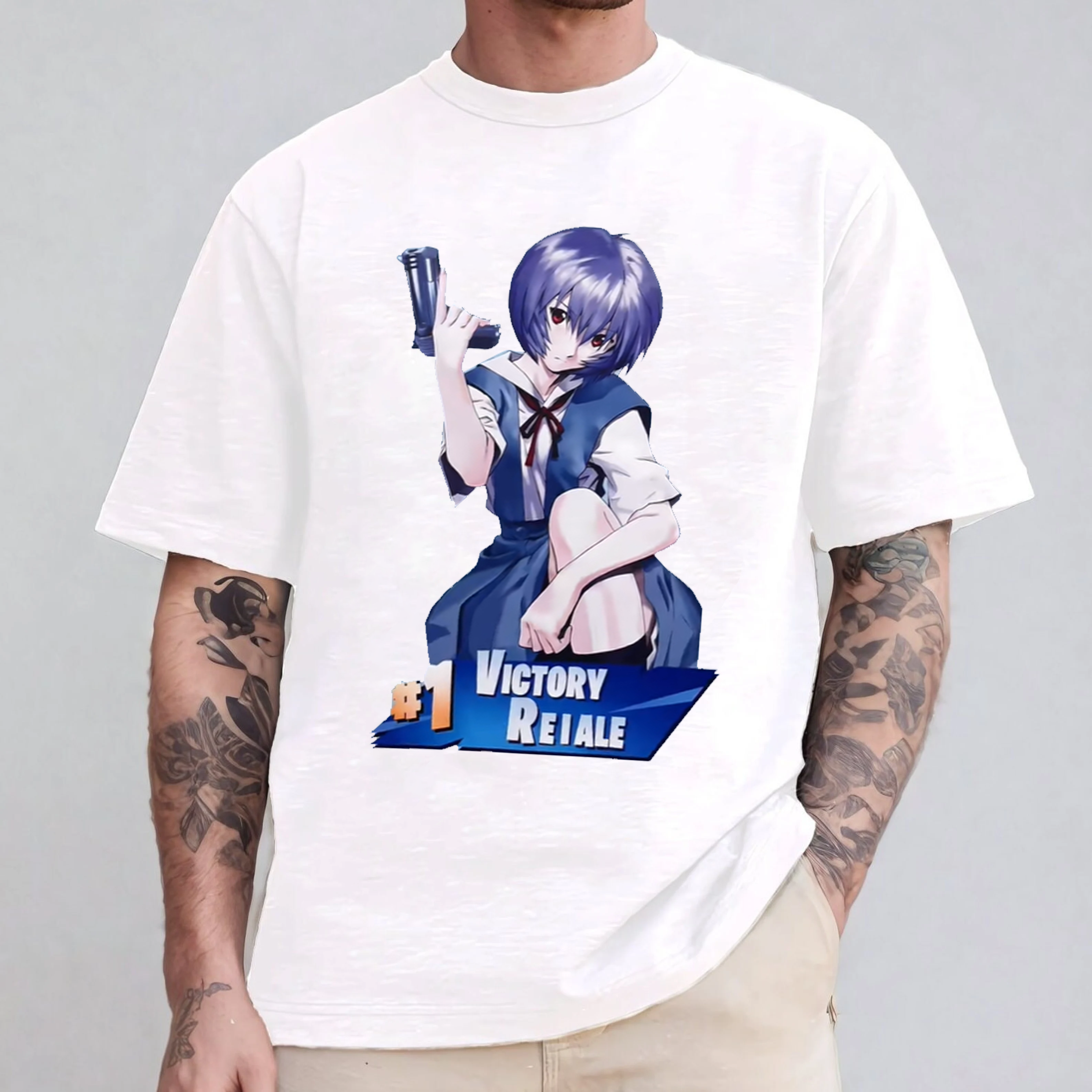 Rei Ayanami Victory Reiale Evangelion Anime Graphic Oversize Unisex Shirts/Crewneck/Hoodie