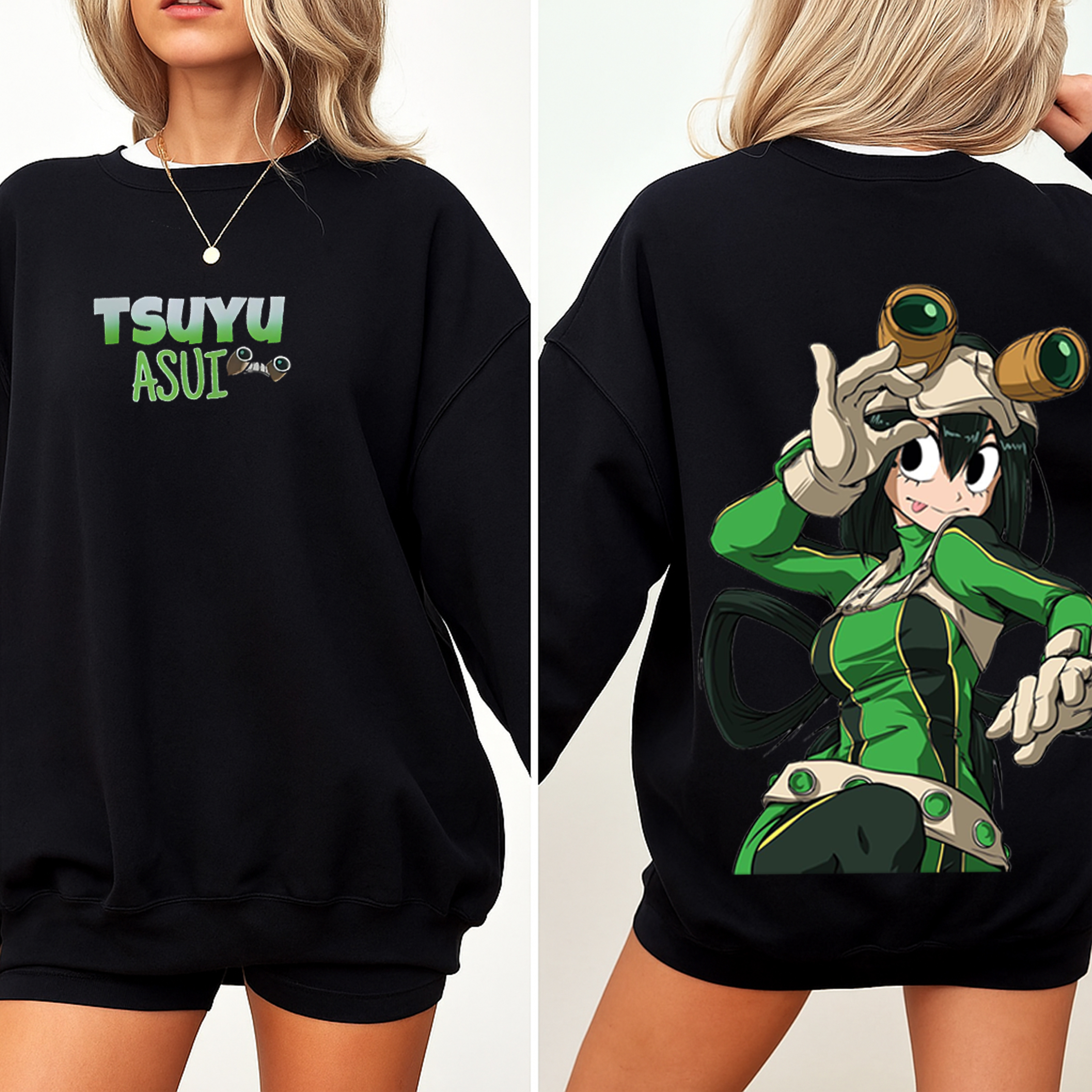 Tsuyu Asui from My Hero Academia Oversized Washed T-shirt/Crewneck/Hoodie