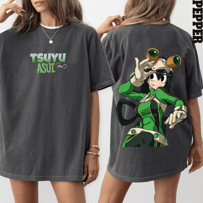 Tsuyu Asui from My Hero Academia Oversized Washed T-shirt/Crewneck/Hoodie