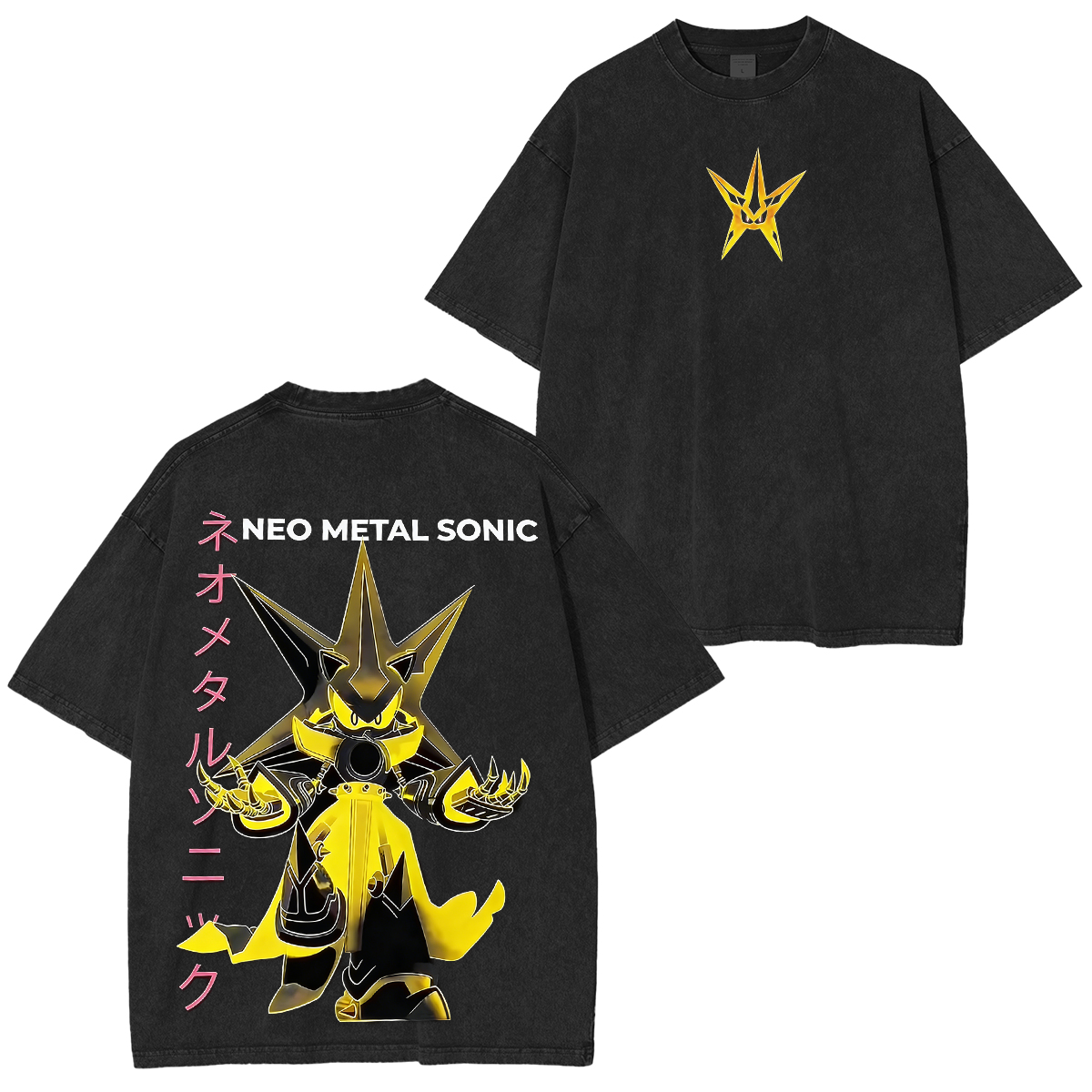 Metal Sonic Anime Oversize Acid Washed T-shirt/Crewneck/Hoodie