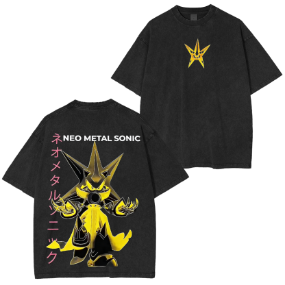 Metal Sonic Anime Oversize Acid Washed T-shirt/Crewneck/Hoodie