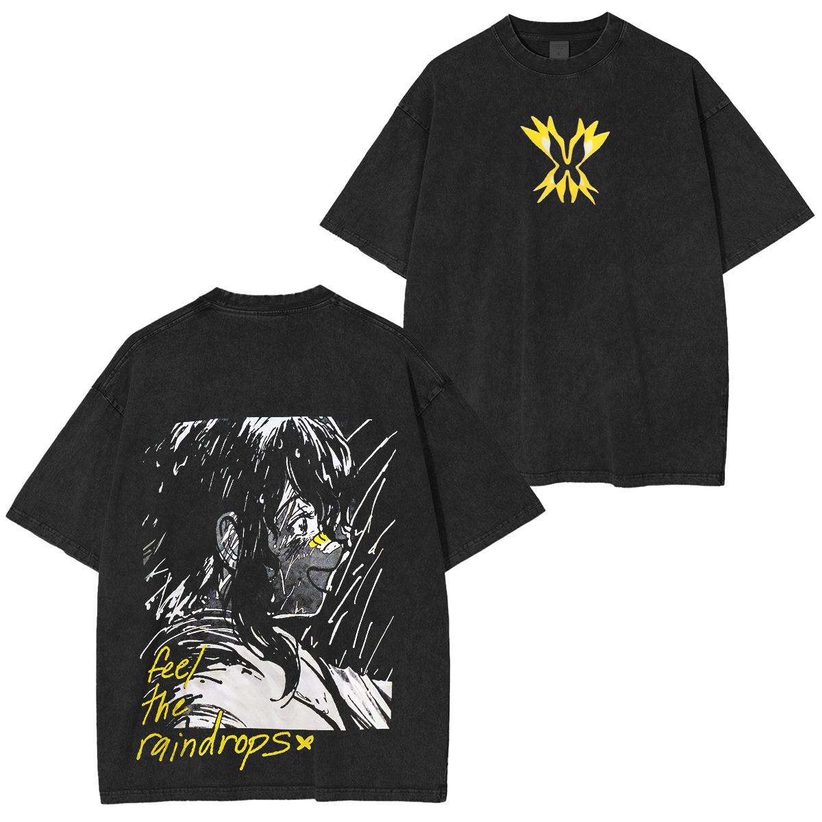 Feel the Raindrops Anime Washed T-shirt/Crewneck/Hoodie
