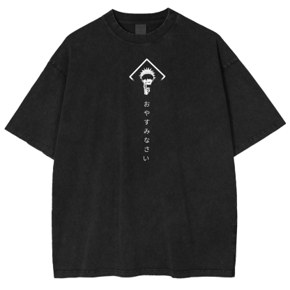 Jujutsu Kaisen Anime Acid Washed Oversize T-shirt