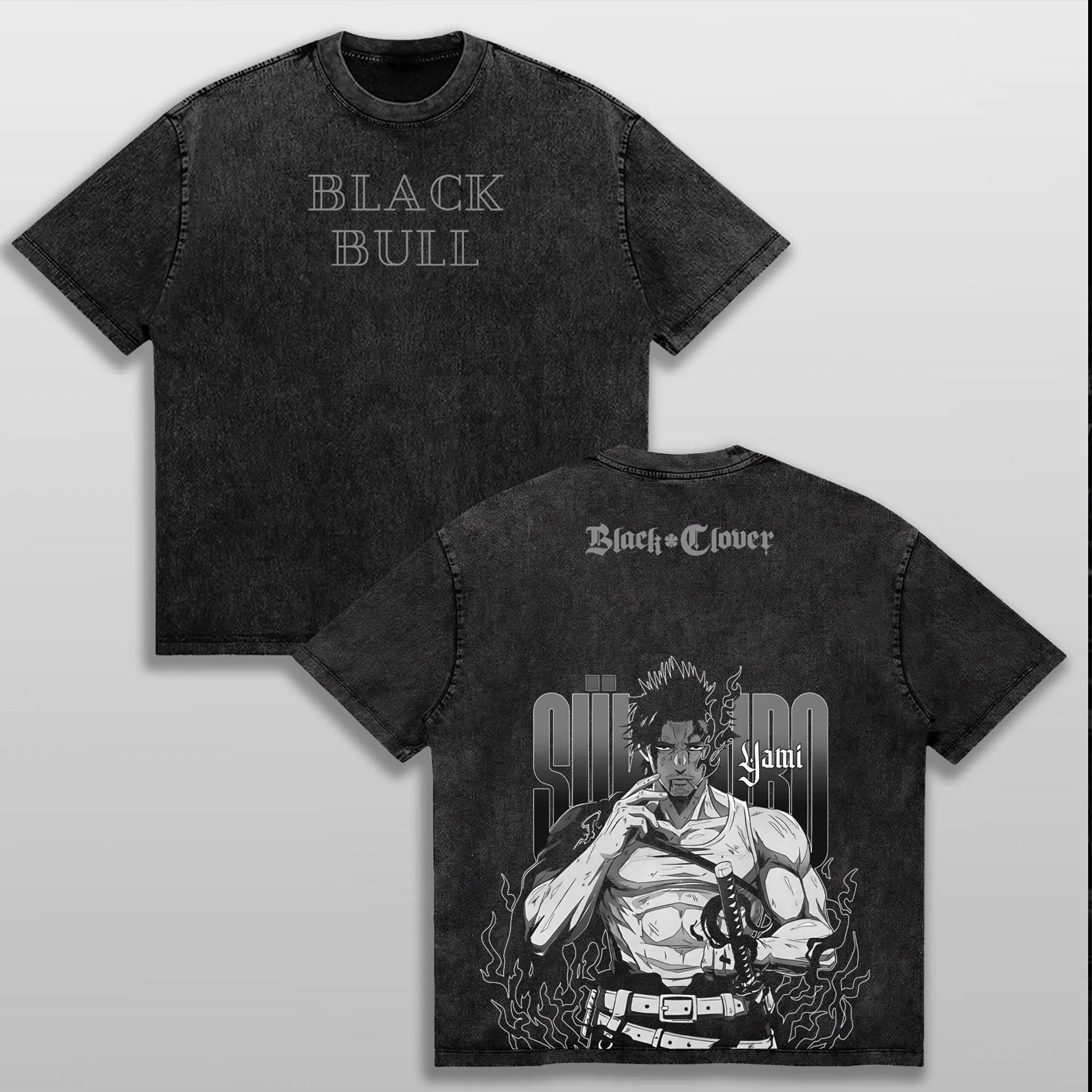 Yami Sukehiro Black Clover Washed T-shirt/Crewneck/Hoodie