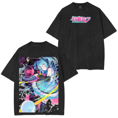 Hatsune Miku Vintage Unisex  Washed T-Shirt