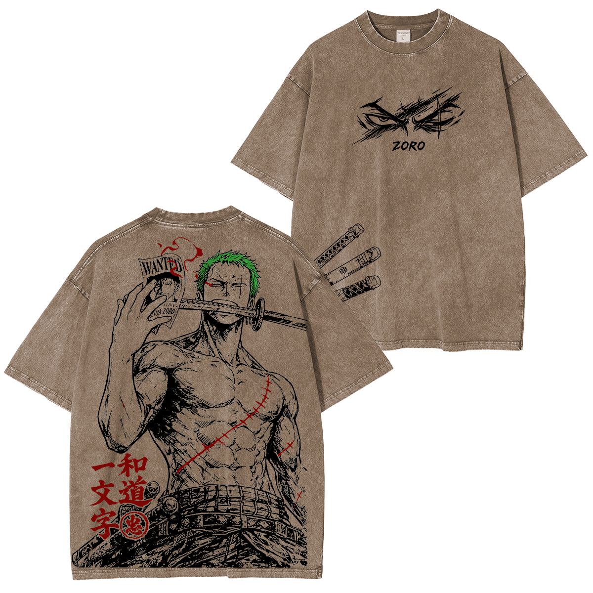 Zoro One Piece Unisex Washed T-Shirt