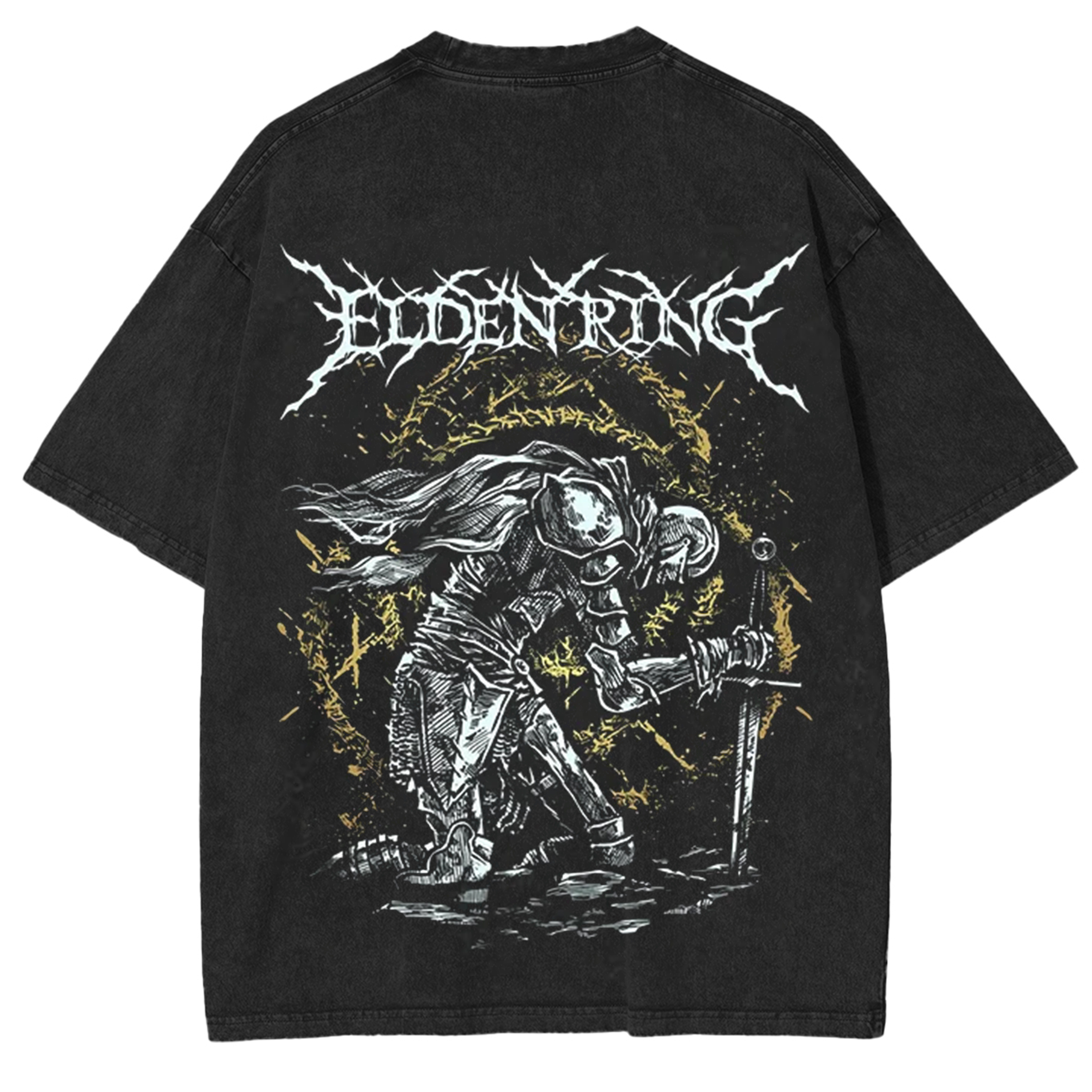 Elden Ring The Tarnished Heavy Metal Game T-shirt