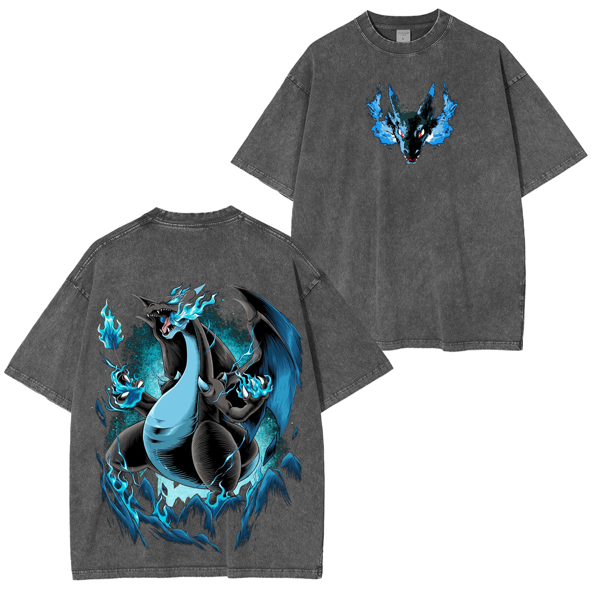Mega Charizard X Pokemon Vintage Washed T-shirt/Crewneck/Hoodie