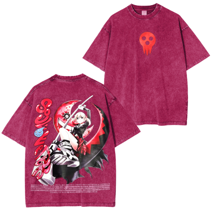 Maka Albarn x Soul Eater Anime Oversized Unisex Washed T-Shirt