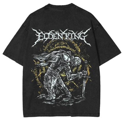 Elden Ring The Tarnished Heavy Metal Game T-shirt