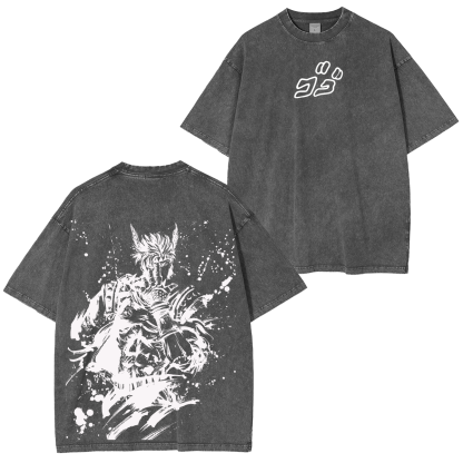 Jojo's Bizarre Adventure Anime Oversized Unisex Washed T-Shirt