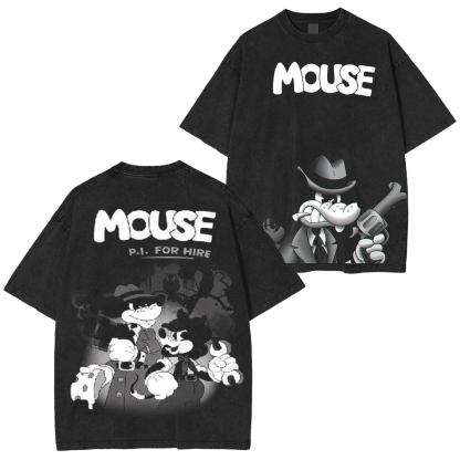 Mouse P.I. For Hire Washed T-shirt/Crewneck/Hoodie