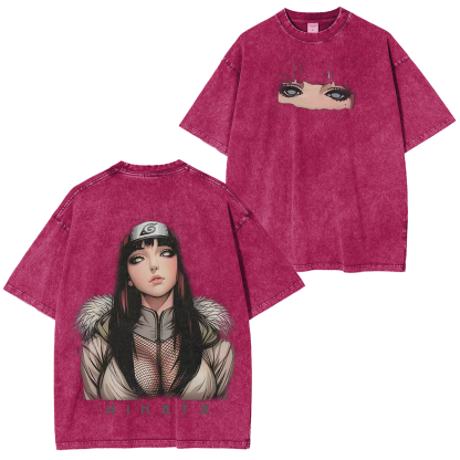 Naruto Hinata Hyuga Printed Unisex Washed T-Shirt