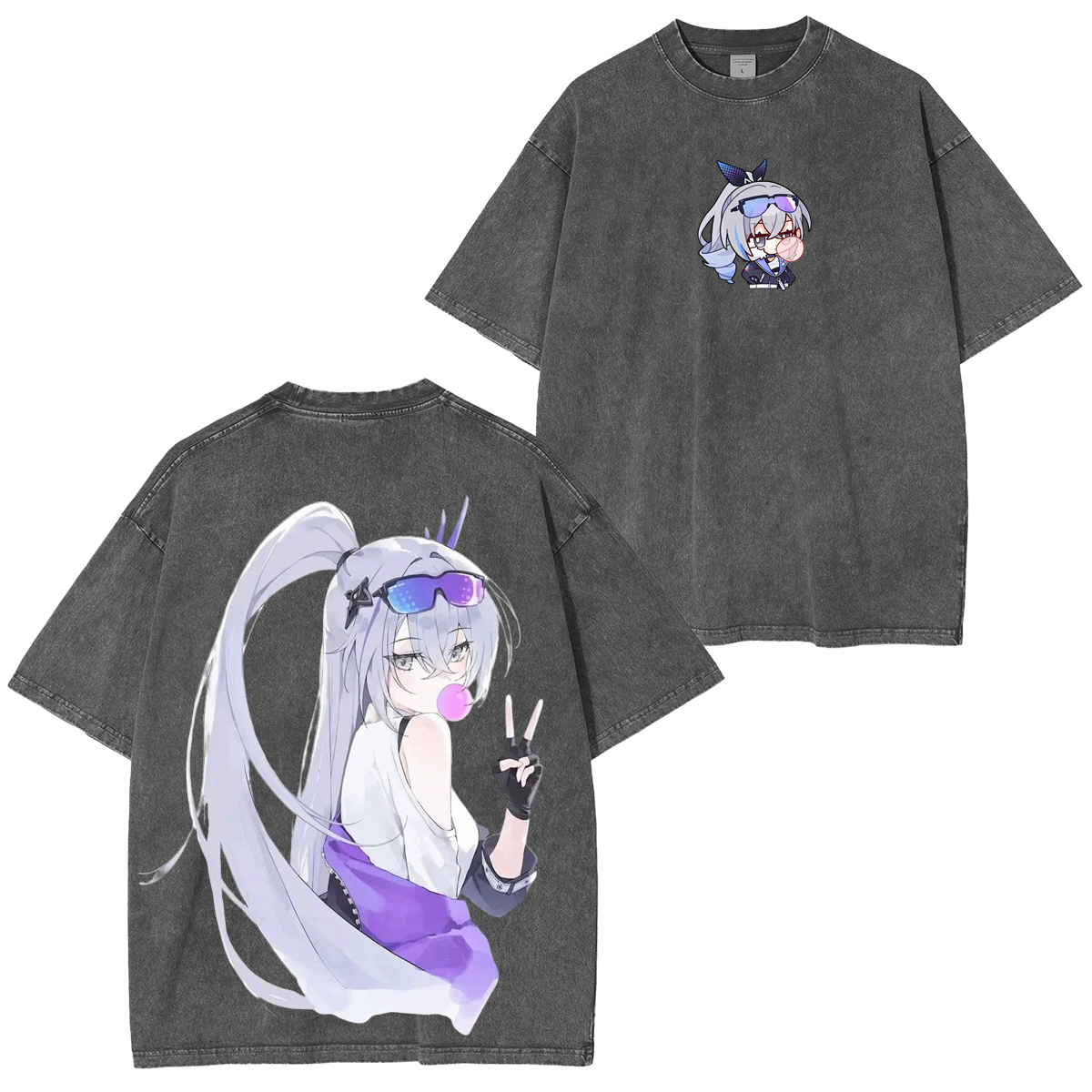 Silver Wolf Honkai Star Rail" Essential Oversized Unisex Washed T-Shirt