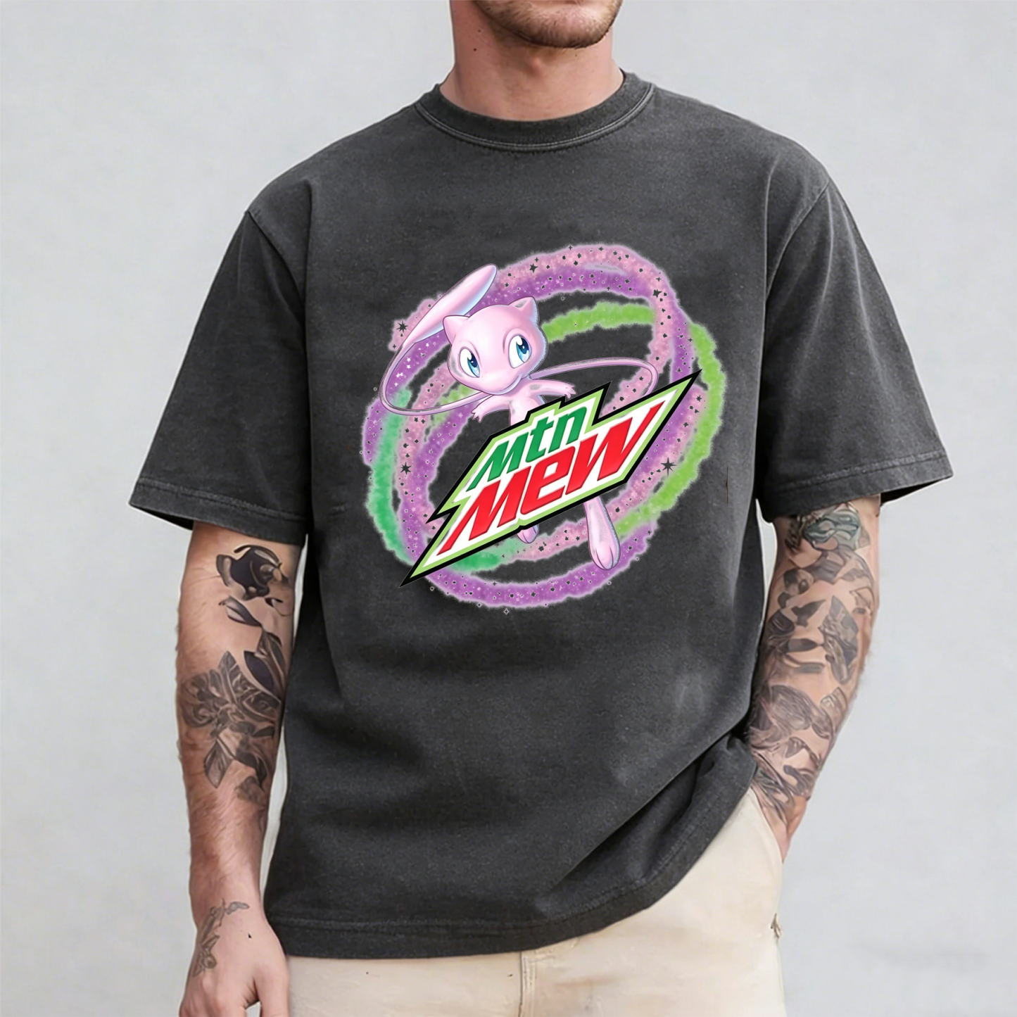 Mew Pokemon Mountain Dew Logo Oversized T-shirt/Crewneck/Hoodie