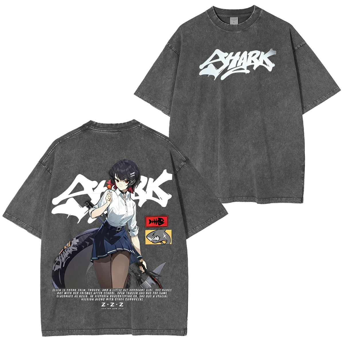 Zenless Zone Zero Jane Doe Oversized Unisex Washed T-Shirt