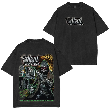 Fallout: New Vegas Printed Oversized Unisex Washed T-Shirt
