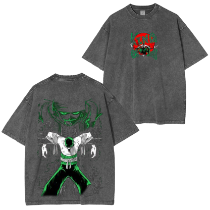 Zoro Roronoa One Piece Luffy Anime Unisex Washed T-Shirt