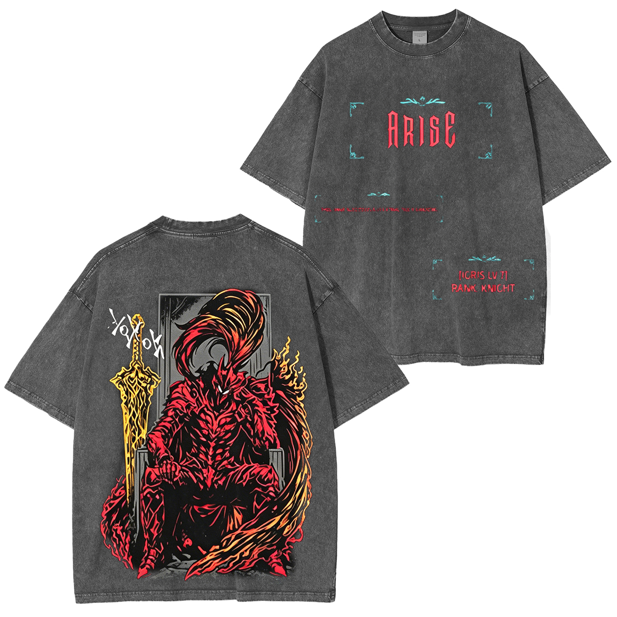 Solo Leveling Anime Unisex Washed T-Shirt