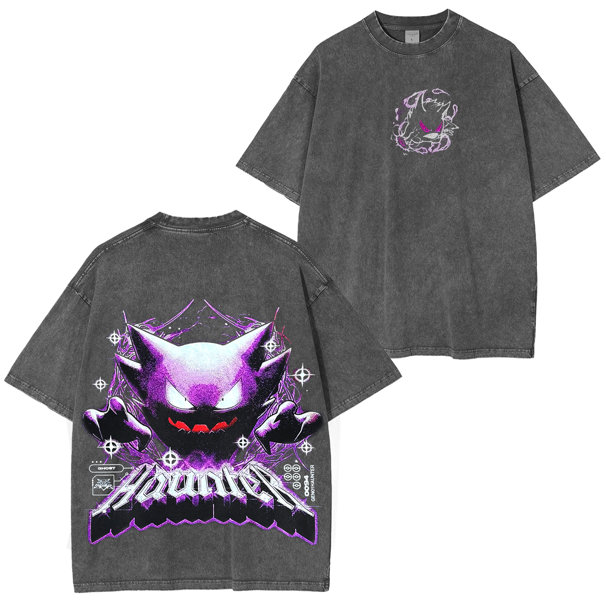 Pokémon Gengar Checker  Unisex Washed T-Shirt