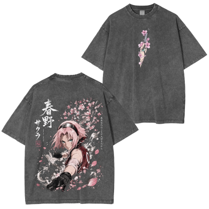 Naruto Sakura Unisex Washed T-Shirt
