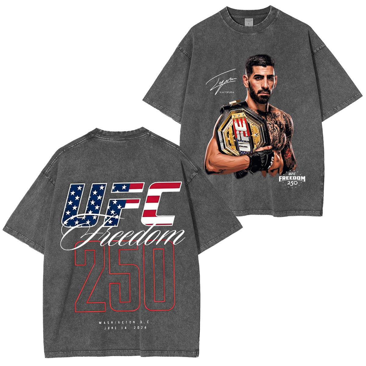 UFC Freedom Collection] UFC Freedom 250 Fighters Unisex Washed T-Shirt