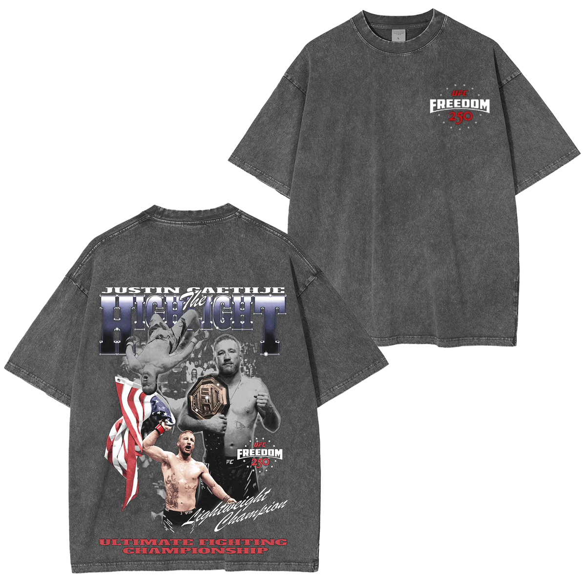 UFC Justin Gaethje UFC Freedom 250 Unisex Washed T-Shirt