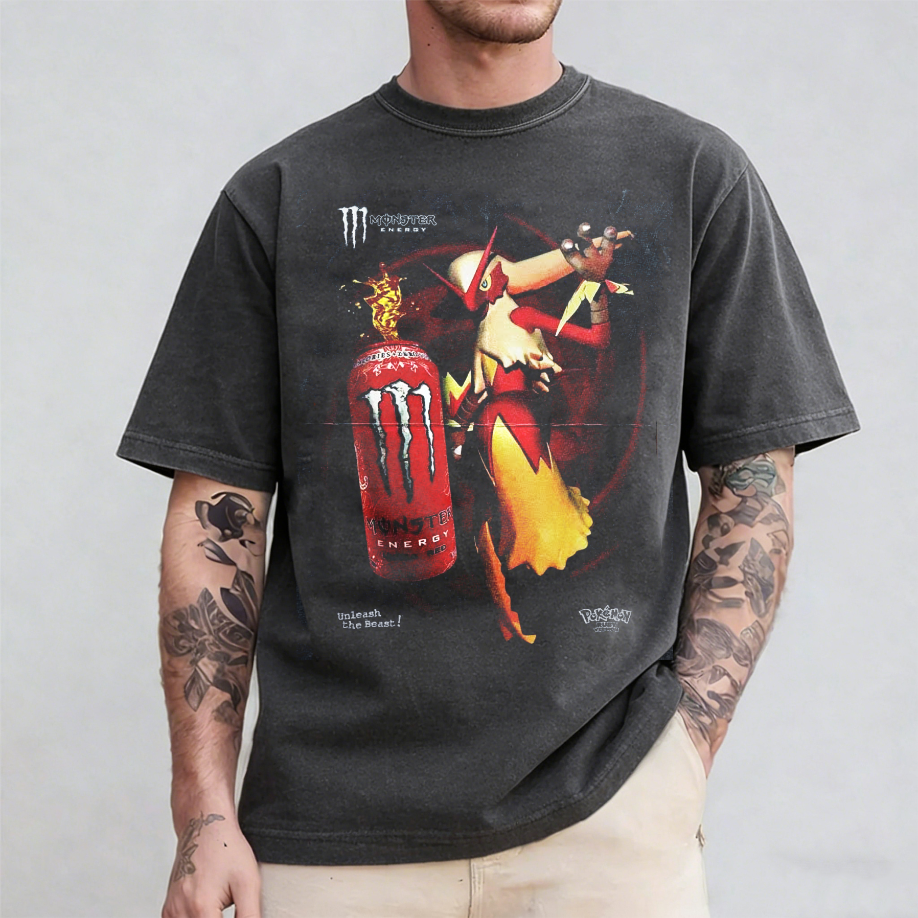Monster lit the fire in Blaziken Oversized T-shirt/Crewneck/Hoodie