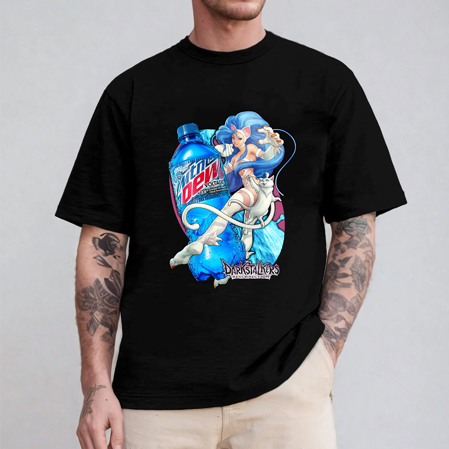 Felicia Darkstalkers Resurrection x Mtn Dew Voltage Oversized T-shirt/Crewneck/Hoodie