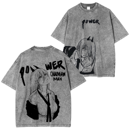Chainsaw Man Power The Blood Fiend Washed T-shirt/Crewneck/Hoodie