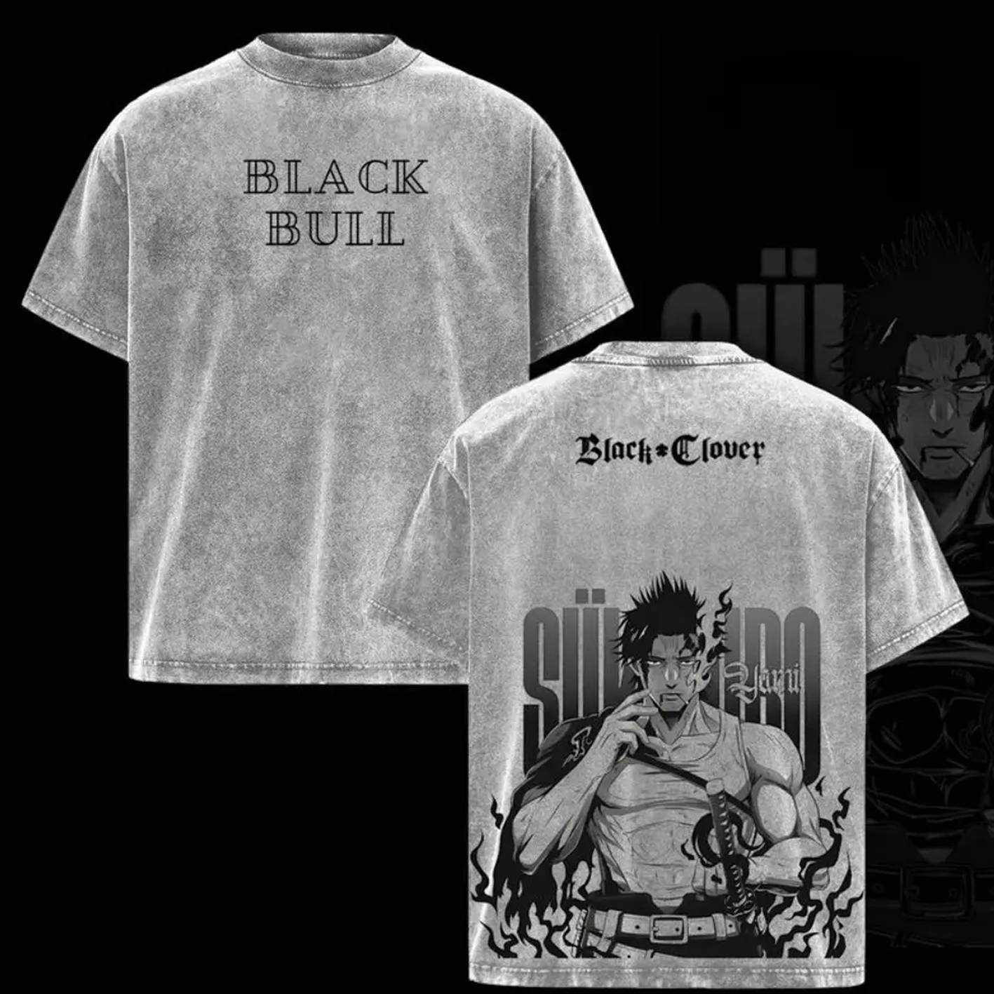 Yami Sukehiro Black Clover Washed T-shirt/Crewneck/Hoodie