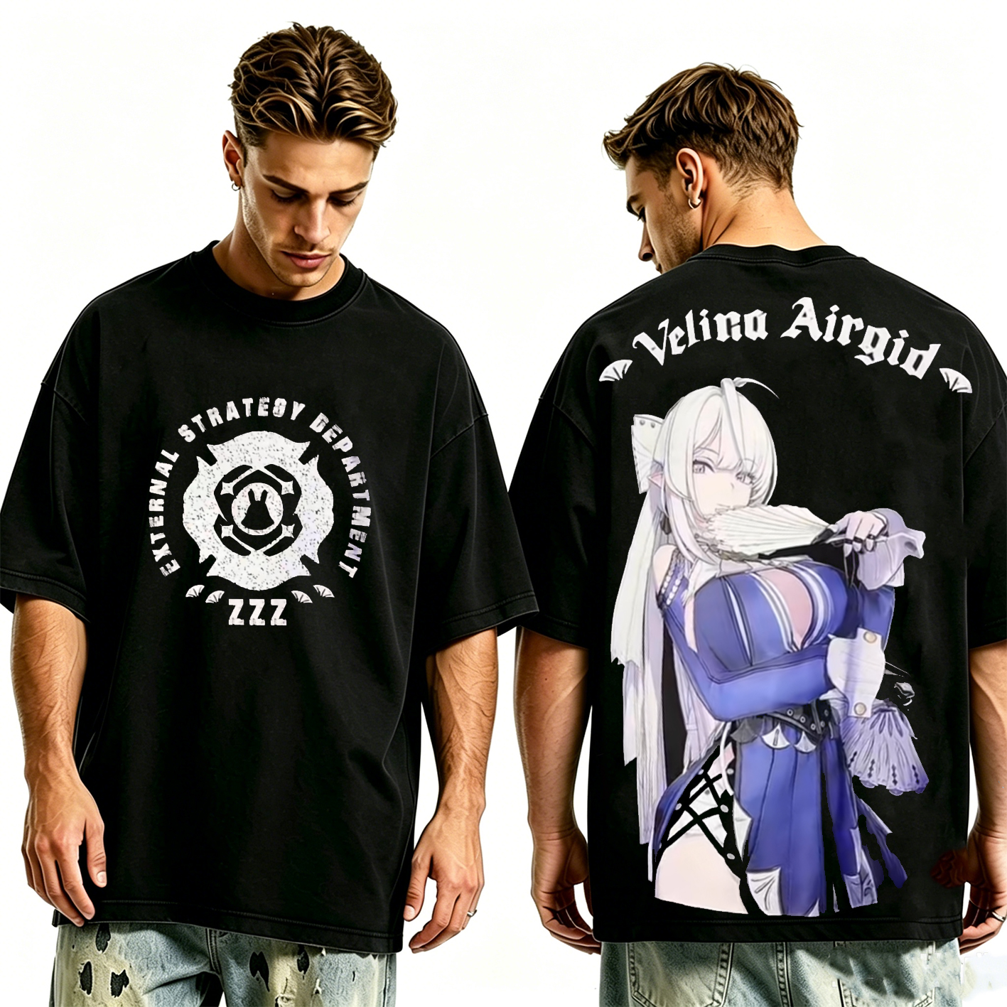 Velina Airgid Anime Unisex Washed T-Shirt