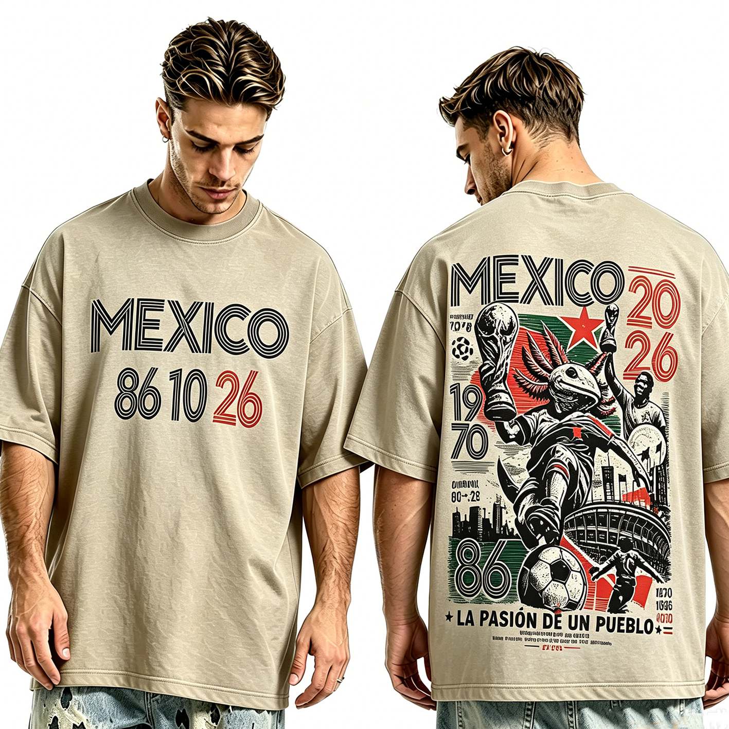 Mexico 86 Vintage Unisex  Washed T-Shirt