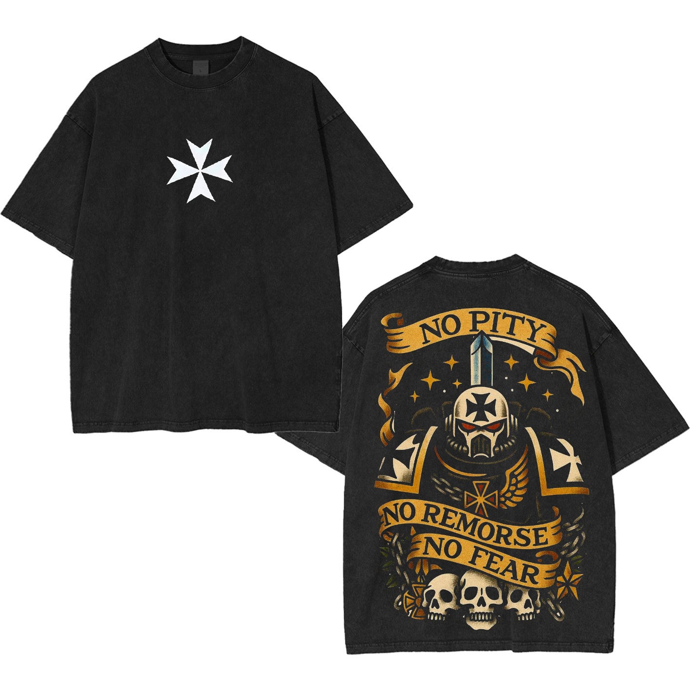 Black Templars No Pity  Washed T-shirt/Crewneck/Hoodie