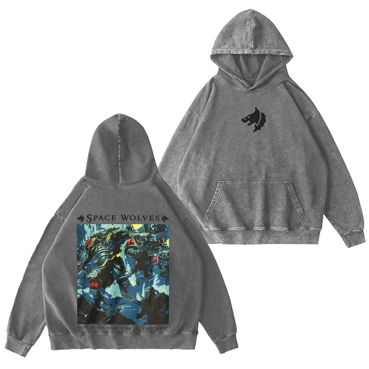 Space Wolves Warhammer 40k Washed Hoodie