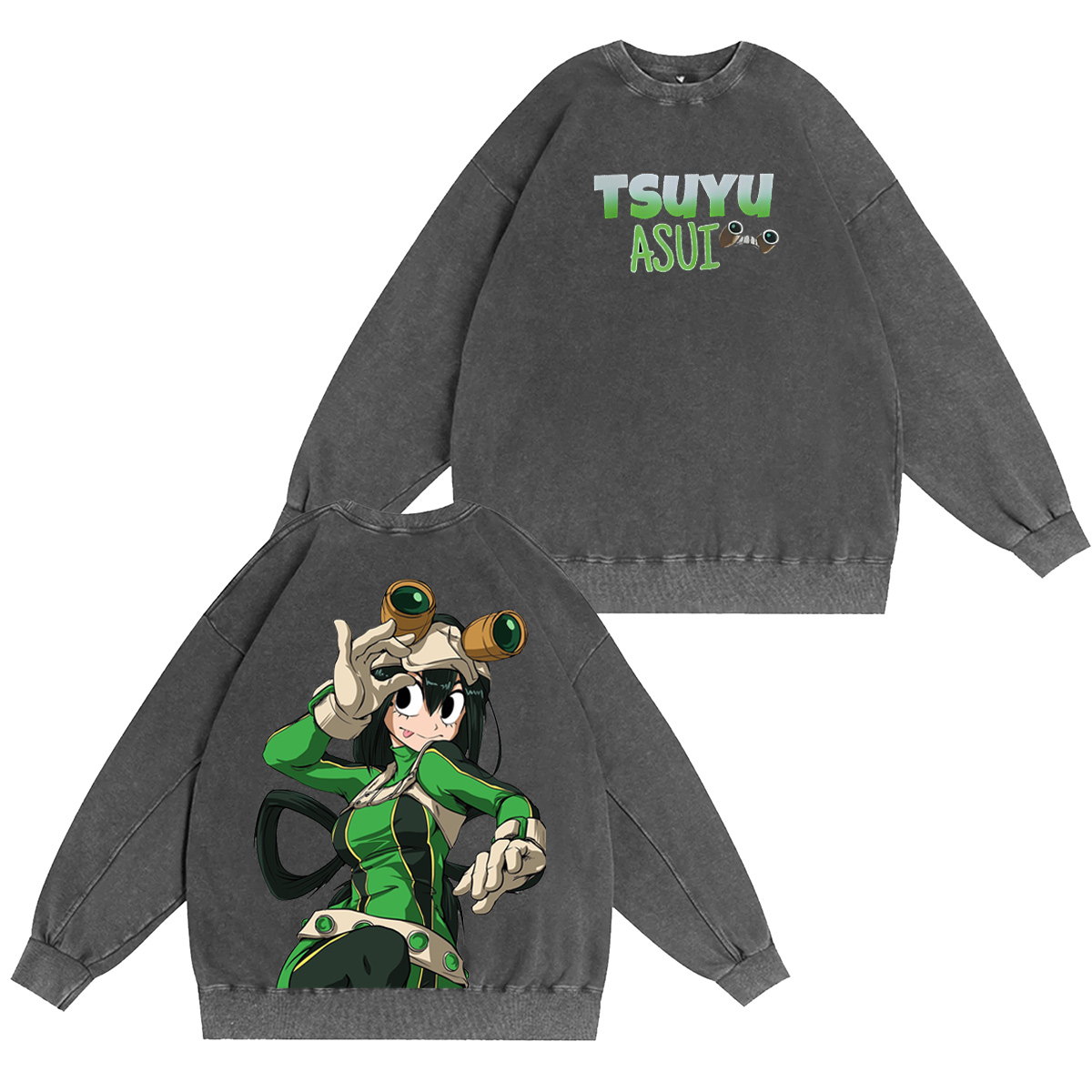 Tsuyu Asui from My Hero Academia Oversized Washed T-shirt/Crewneck/Hoodie