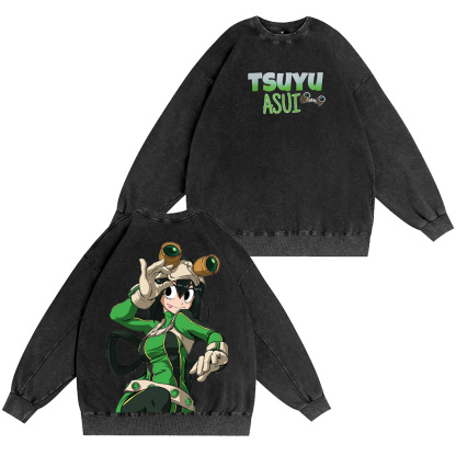 Tsuyu Asui from My Hero Academia Oversized Washed T-shirt/Crewneck/Hoodie