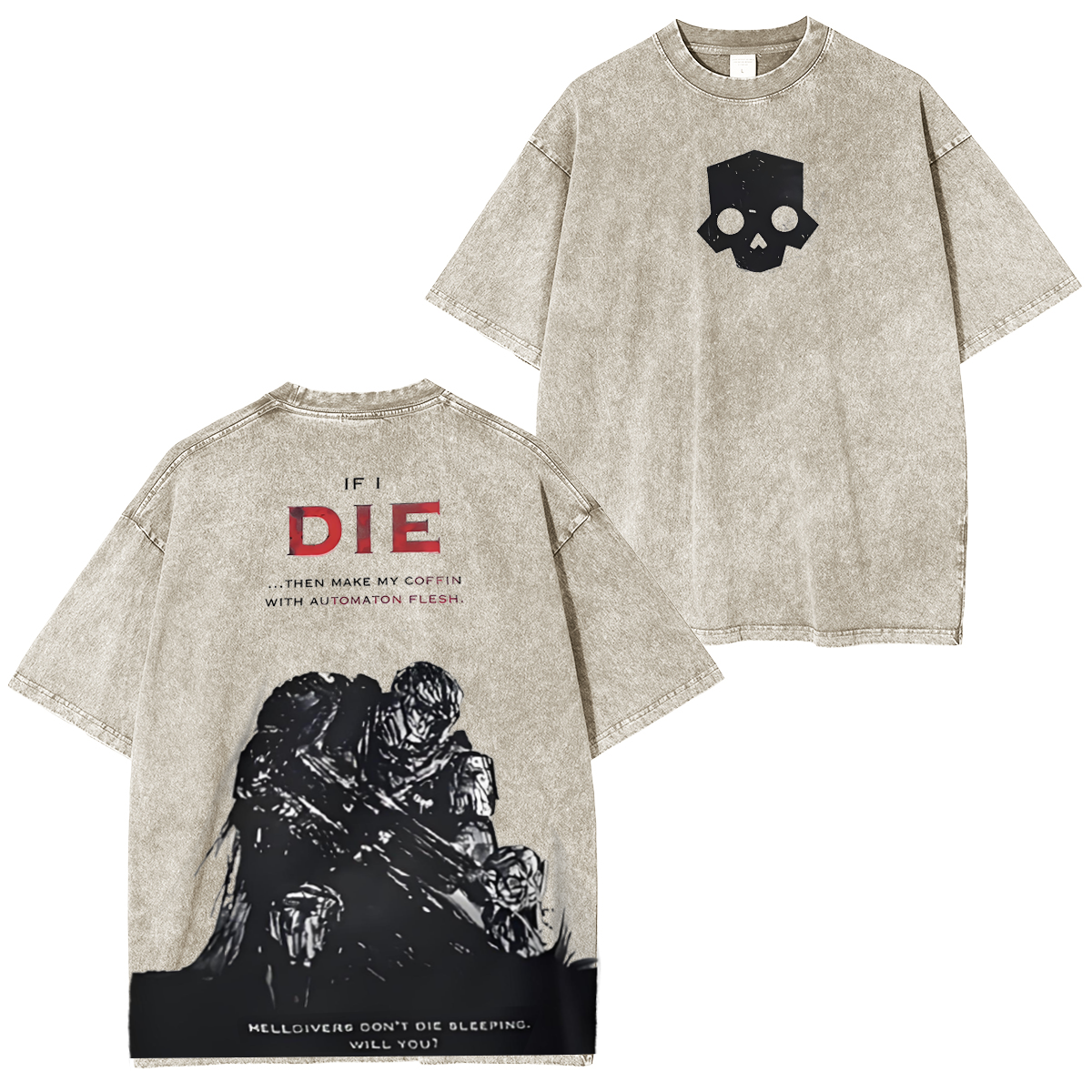 Helldivers Oversized  Washed  Vintage Tee