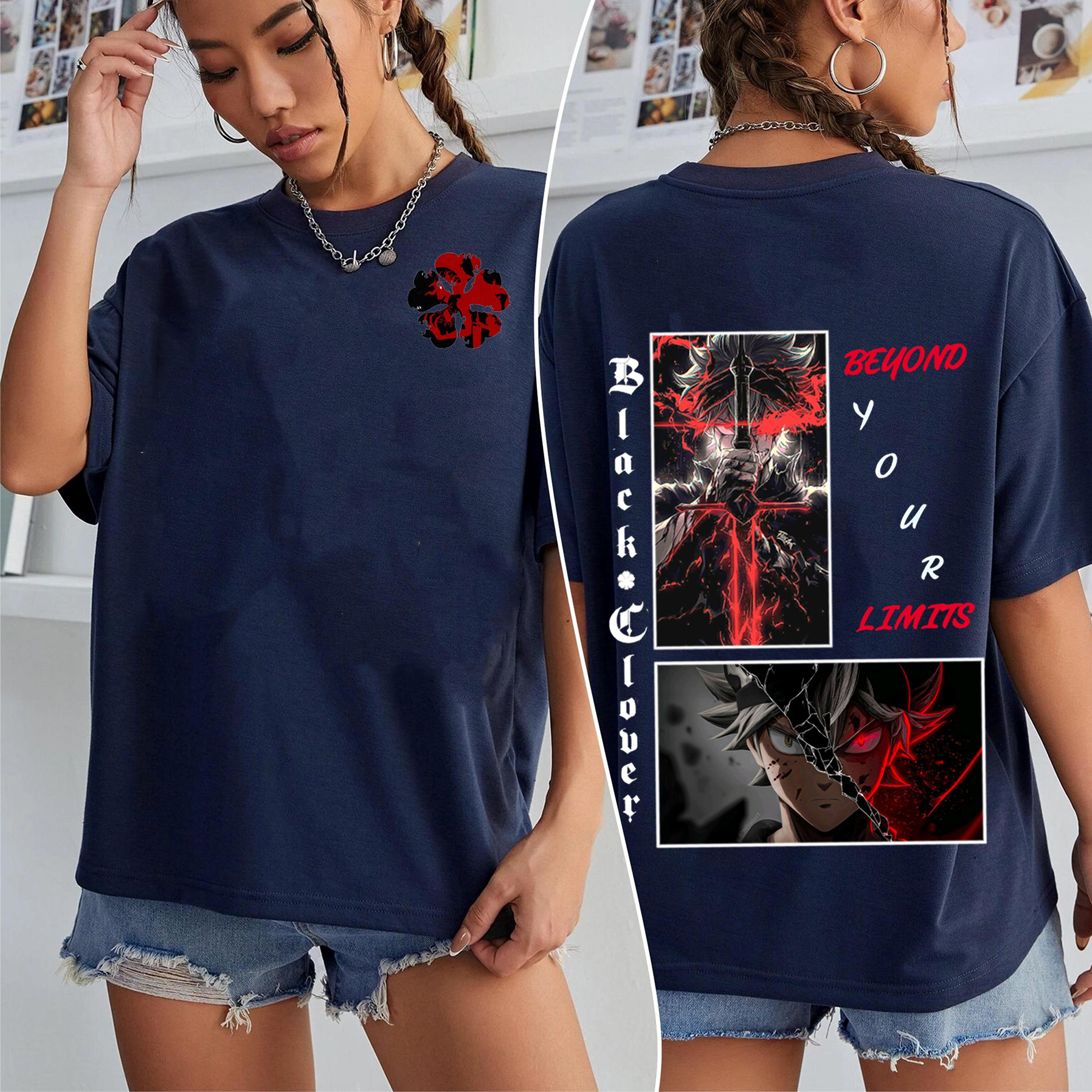 Black Clover) Oversized T-shirt/Crewneck/Hoodie