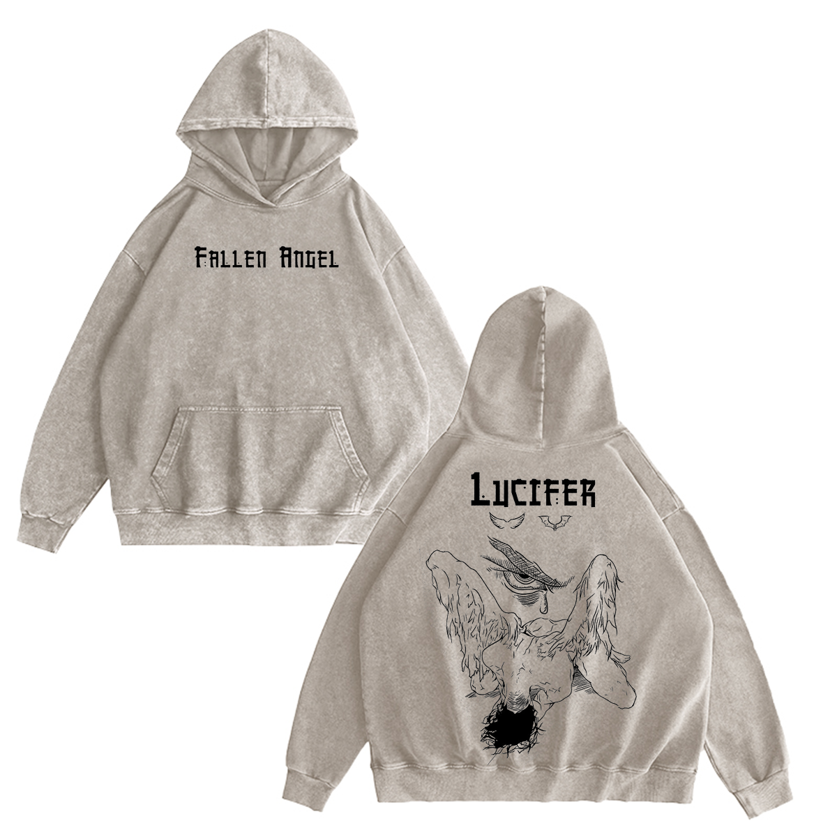 Lucifer Fallen Angel Vintage Washed T-shirt/Crewneck/Hoodie