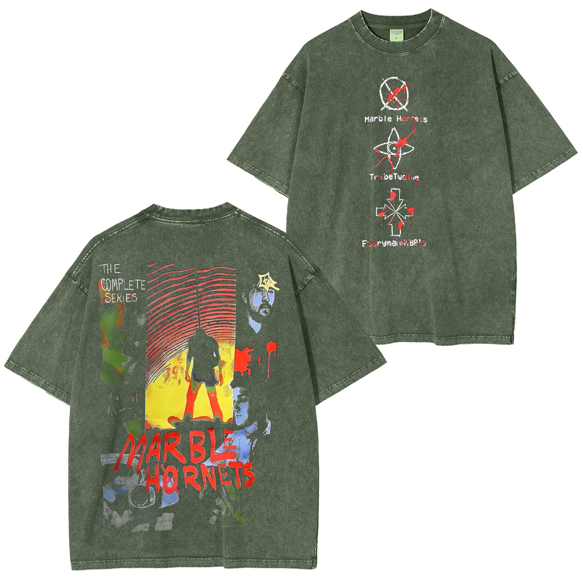 Static, fear, and a quiet walk home Marblehornets Oversized Washing Tee